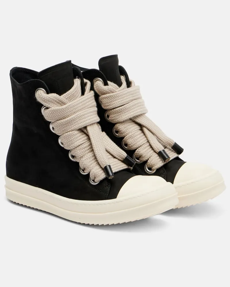 Rick Owens Sneakers Jumbolace Geobasket aus Leder Schwarz