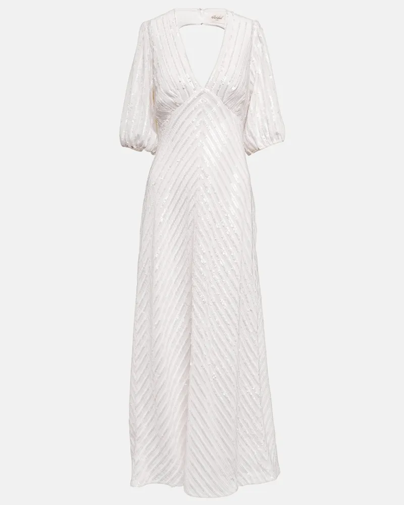 RIXO Bridal Maxikleid Steph mit Pailletten Weiß