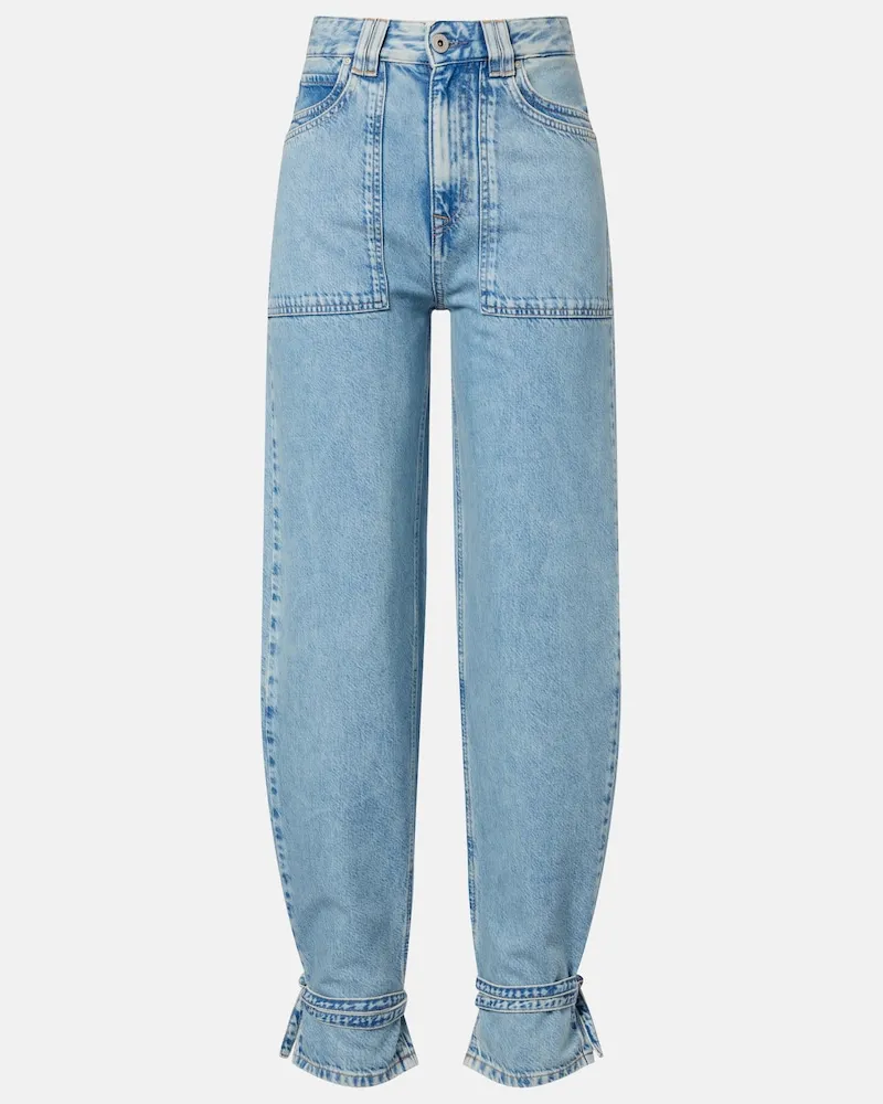 Adriano Goldschmied Mid-Rise Barrel-Jeans Akita Blau