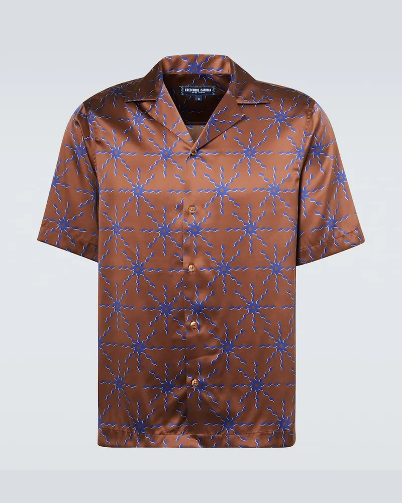 Frescobol Carioca Hemd Roberto aus Seide Braun