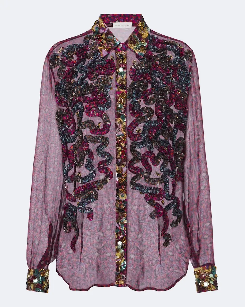 Dries van Noten Besticktes Hemd Multicolor