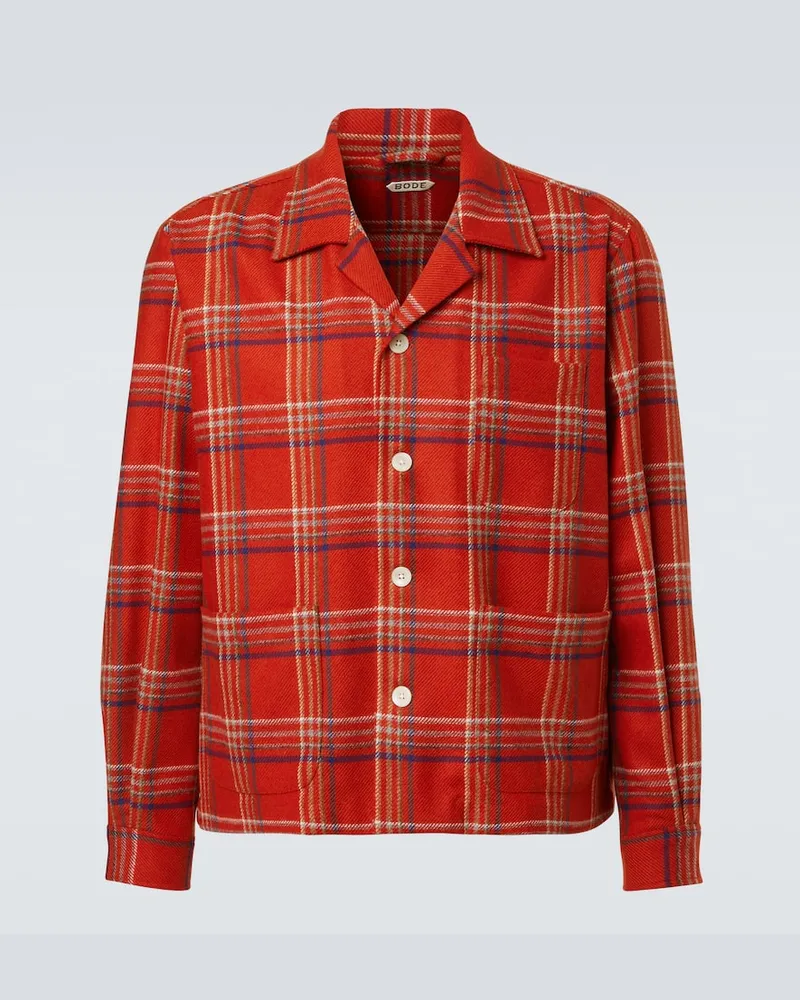 BODE Hemdjacke Gable aus Wollflanell Rot