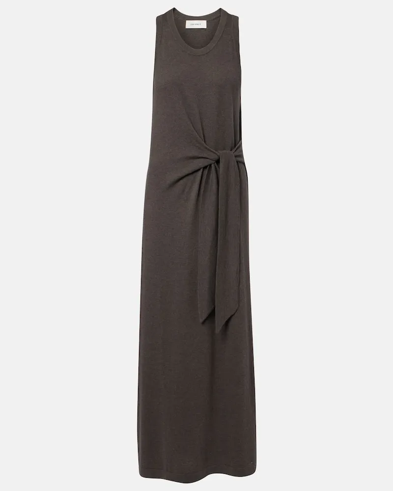 Lisa Yang Maxikleid Angeline aus Baumwolle und Kaschmir Braun