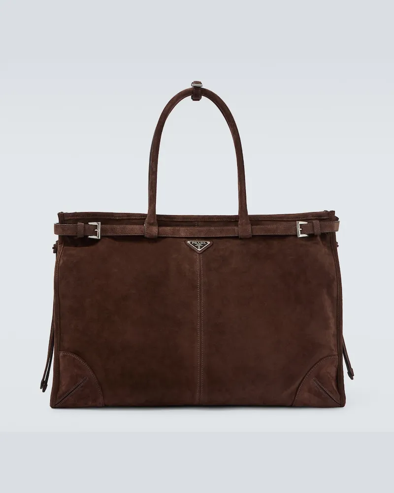 Prada Tote Bag Prada Bonnie aus Veloursleder Braun