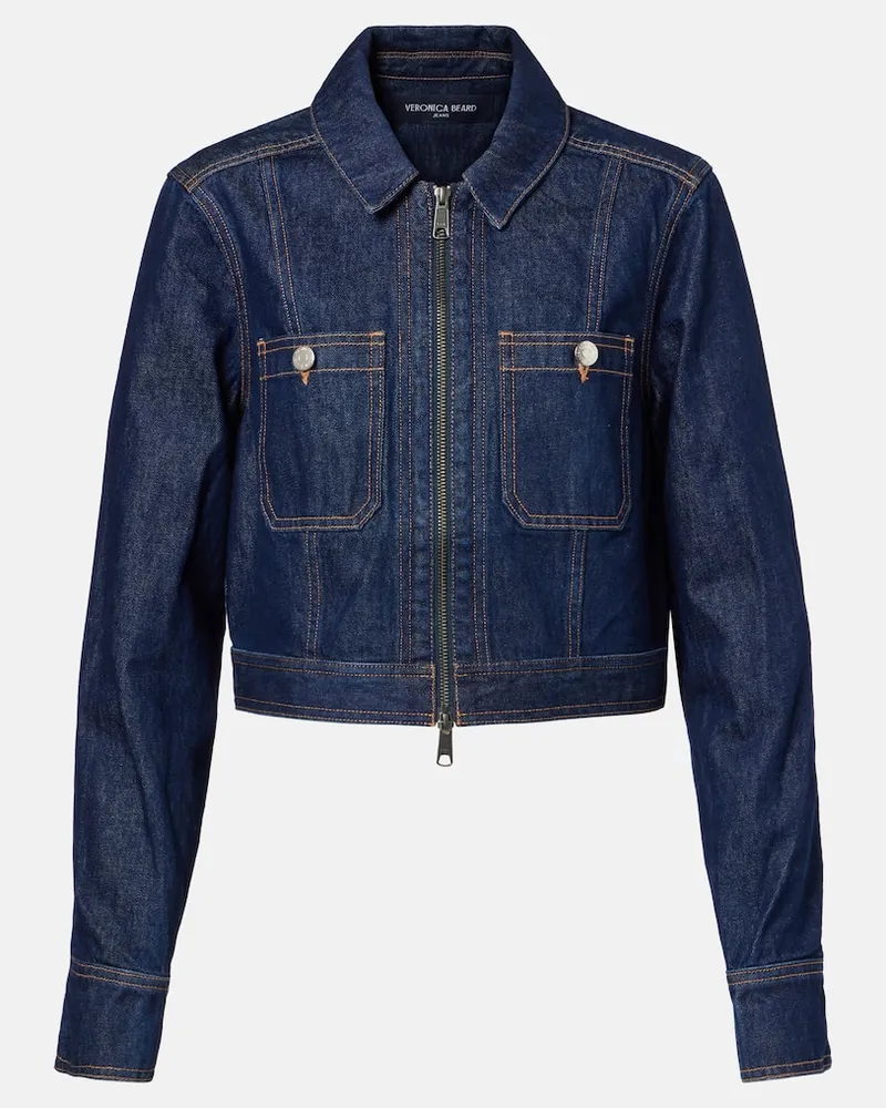 Veronica Beard Cropped-Jeansjacke Patty Blau