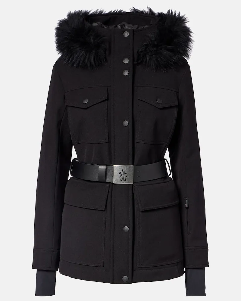 Moncler Skijacke Linotte mit Shearling Schwarz