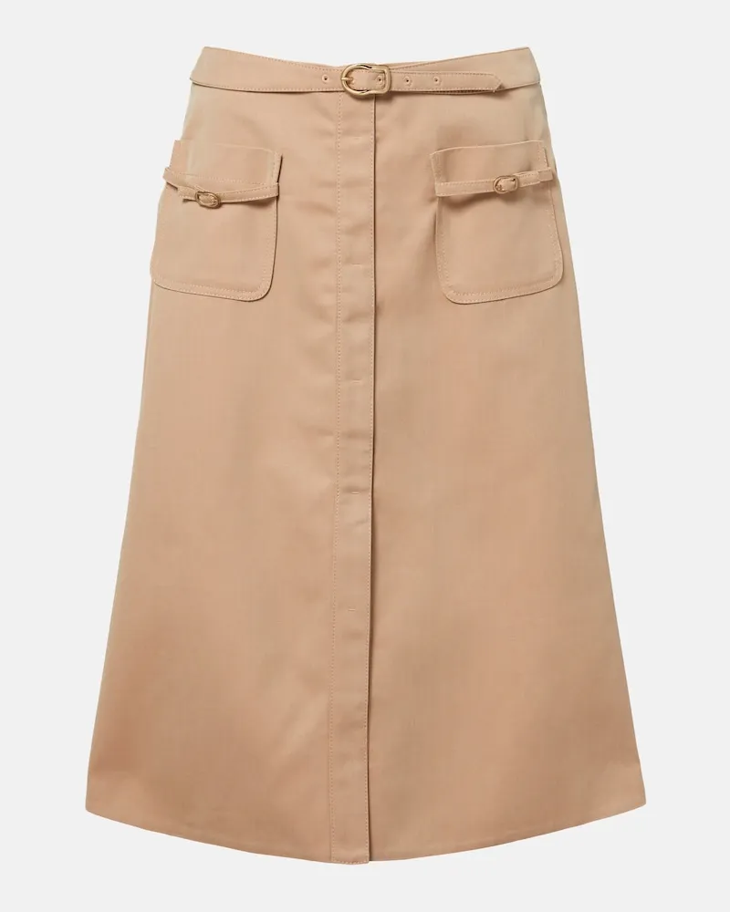 Dorothee Schumacher Midirock Luxury Layer aus einem Baumwollgemisch Braun