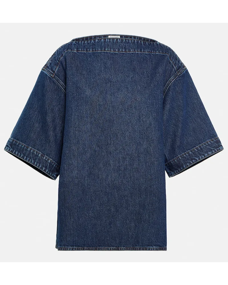 Totême Top aus Denim Blau