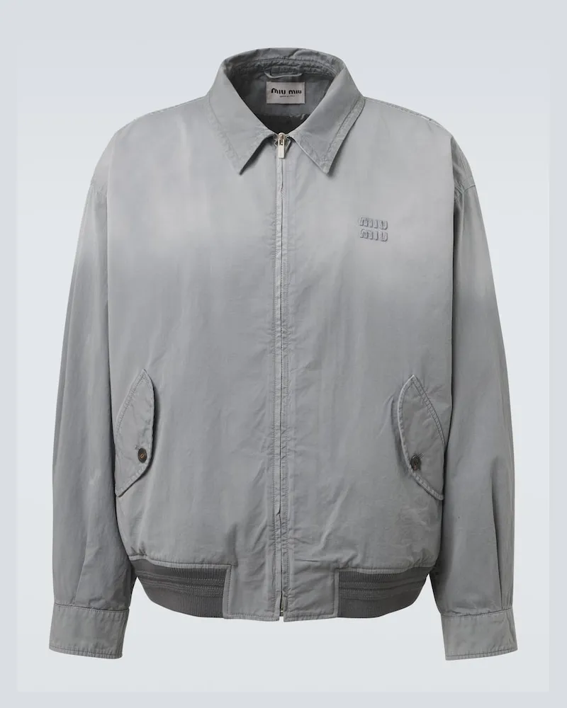 Miu Miu Blouson aus Baumwoll-Gabardine Grau