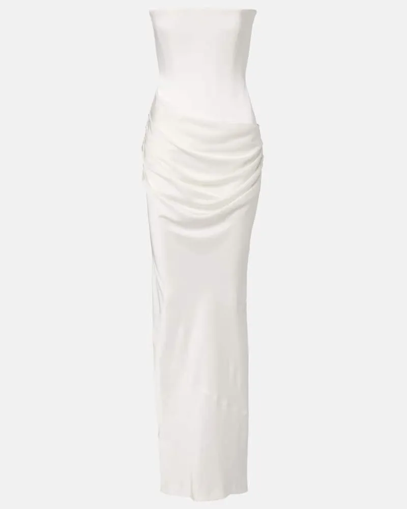 Alex Perry Bridal Robe aus Satin Weiß