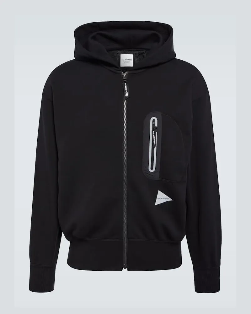 and wander Kapuzenjacke Light Sweat Schwarz