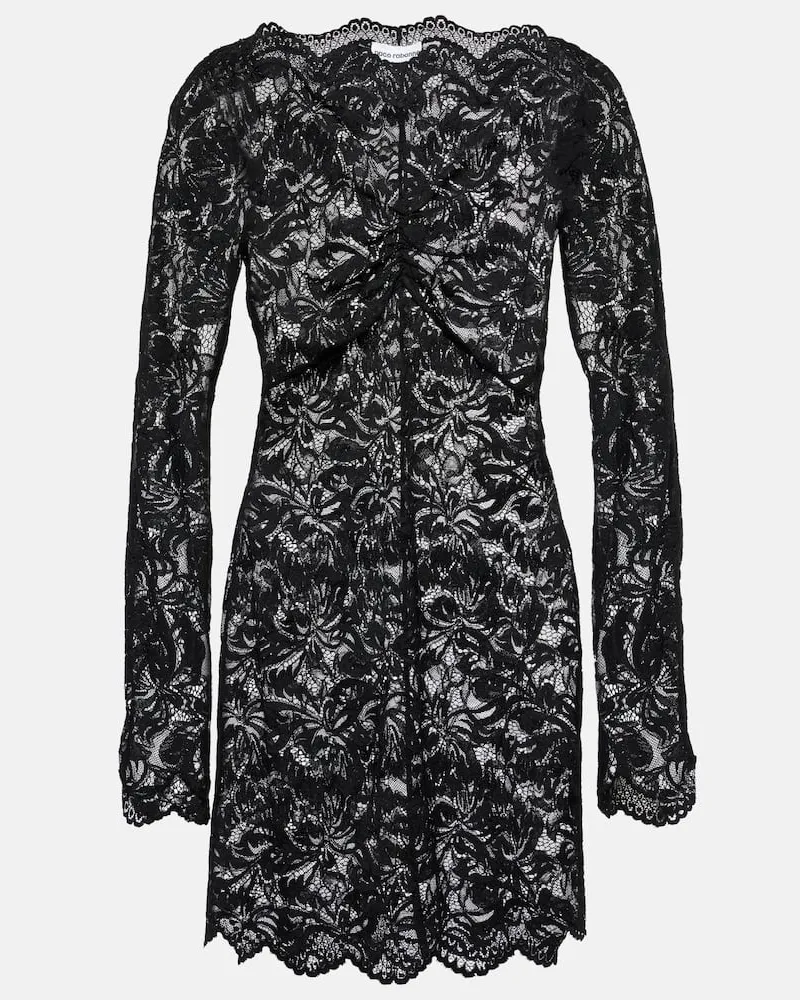 Paco Rabanne Off-Shoulder-Minikleid aus Spitze Schwarz