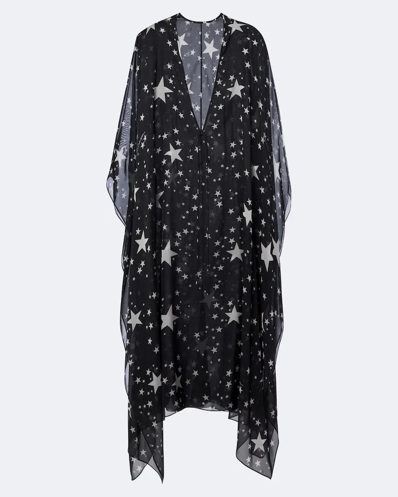 Dolce & Gabbana Kaftan aus Seidenchiffon Schwarz