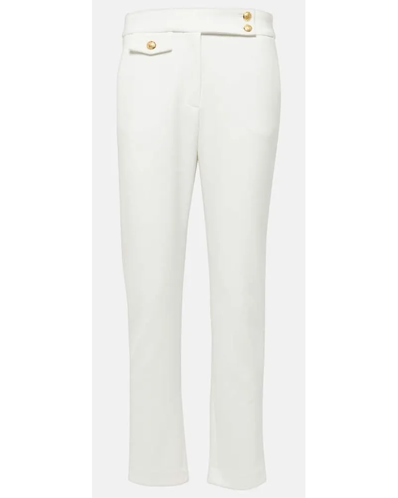 Veronica Beard Schmale Cropped Mid-Rise-Hose Renzo Weiss