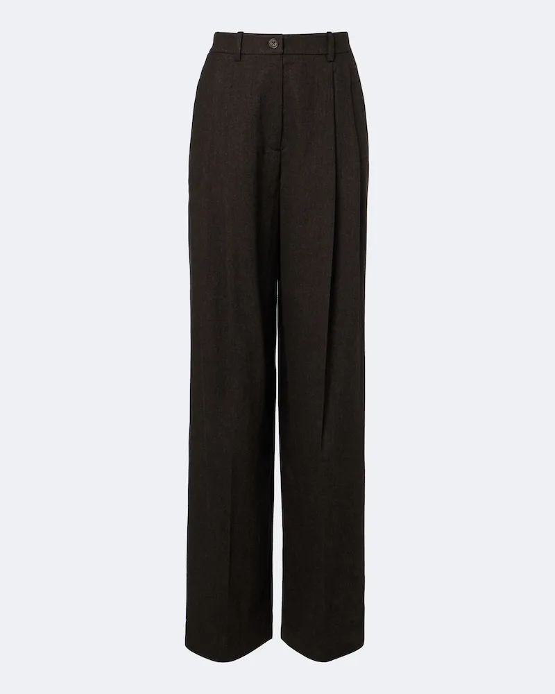 Ralph Lauren Weite Hose Clarice aus Wolle Braun