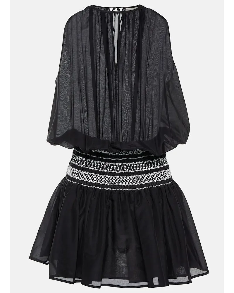 Tory Burch Minikleid aus Baumwolle und Seide Schwarz