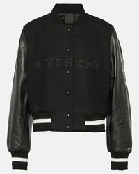 Givenchy Collegejacke aus einem Wollgemisch und Leder Schwarz