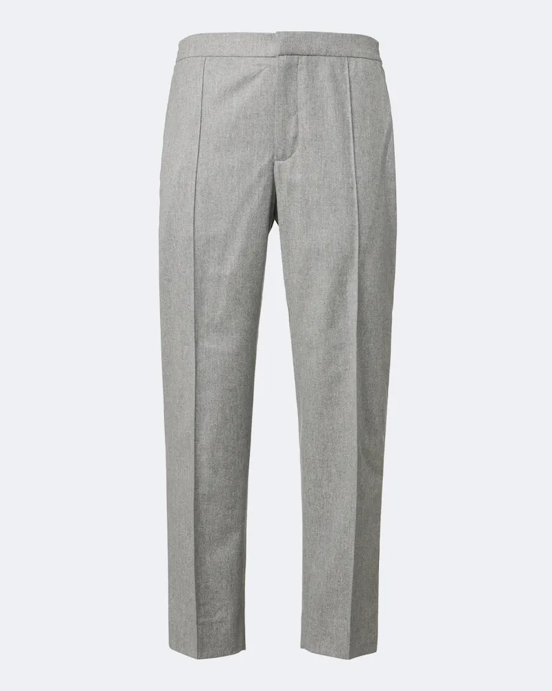Ermenegildo Zegna Gerade Hose aus Wolle, Seide und Kaschmir Grau