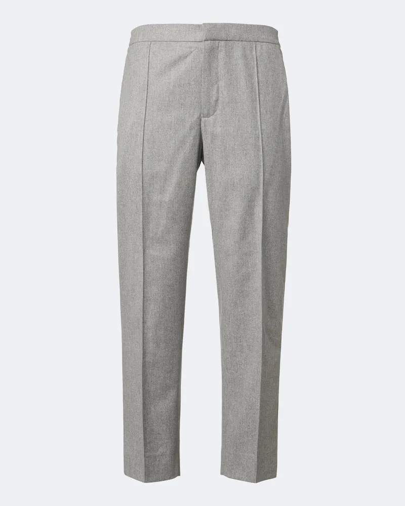 Ermenegildo Zegna Gerade Hose aus Wolle, Seide und Kaschmir Grau