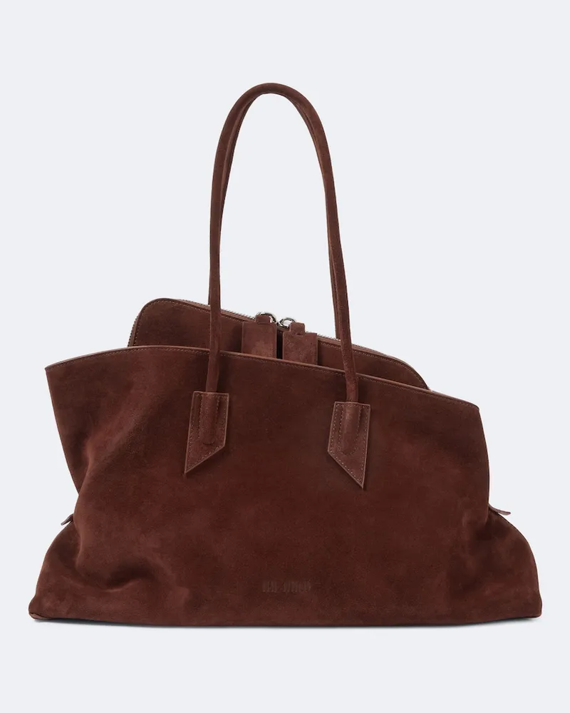 ATTICO Tote Bag La Passeggiata Medium aus Veloursleder Braun