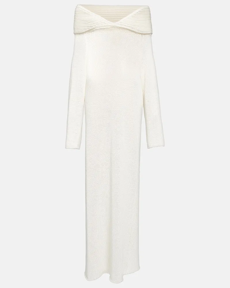 KHAITE Maxikleid Cyra aus einem Baumwollgemisch Weiß