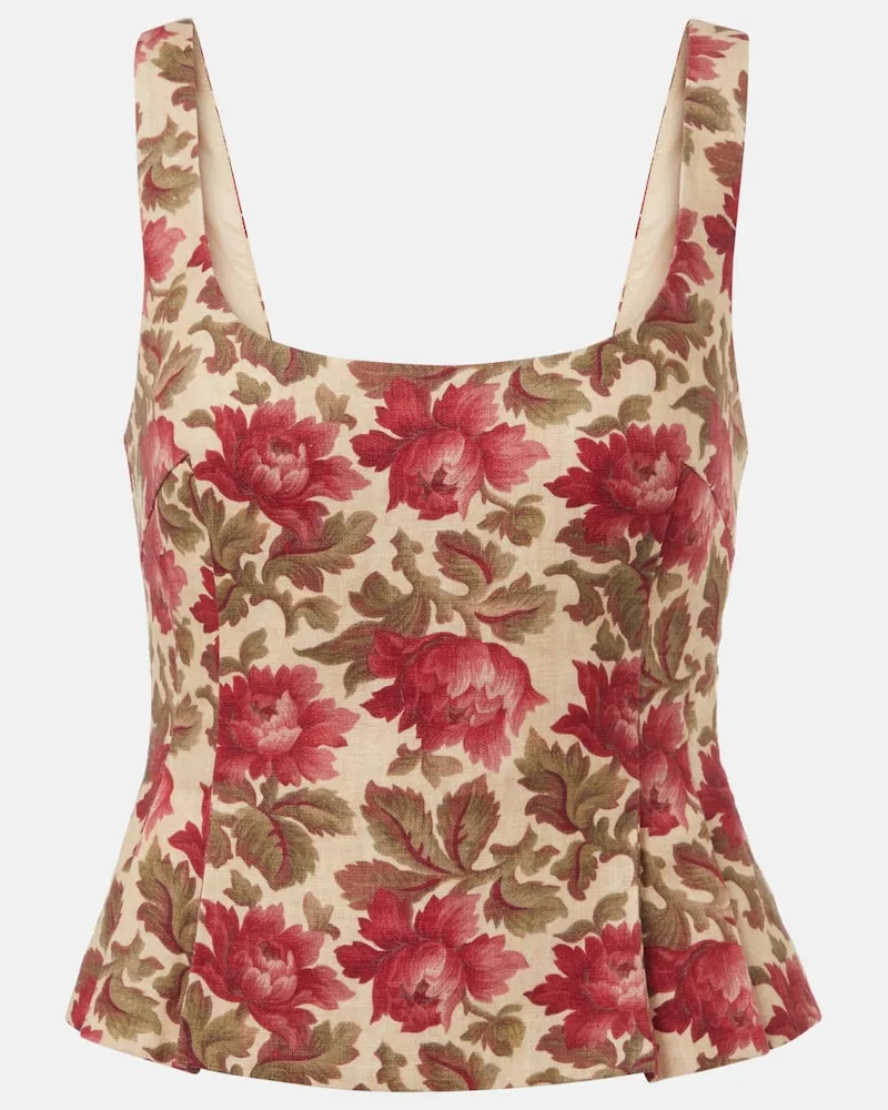 Posse Top Rosalie aus Leinen Multicolor