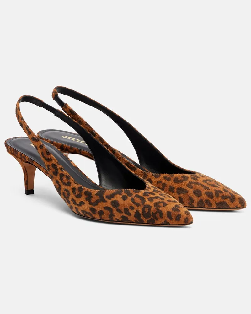 Isabel Marant Slingback-Pumps Padim 50 aus Veloursleder Braun