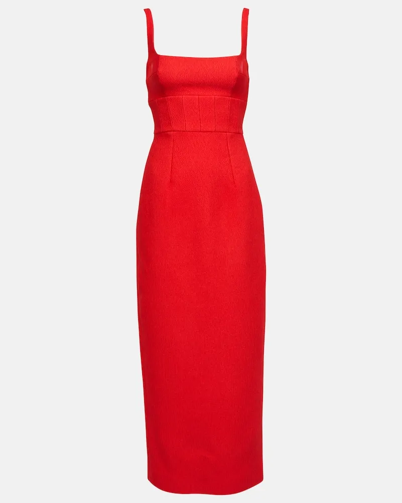 EMILIA WICKSTEAD Midikleid Martel aus Cloqué Pink