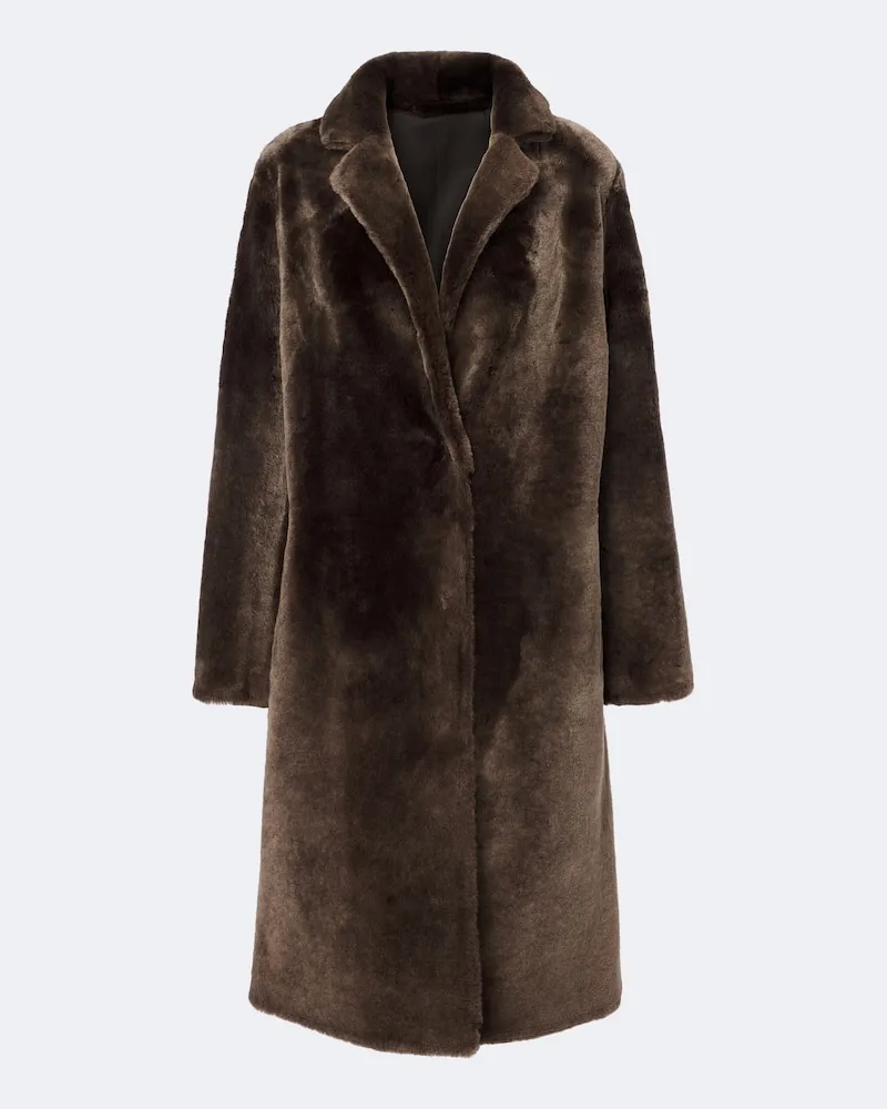 Yves Salomon Mantel aus Shearling Braun