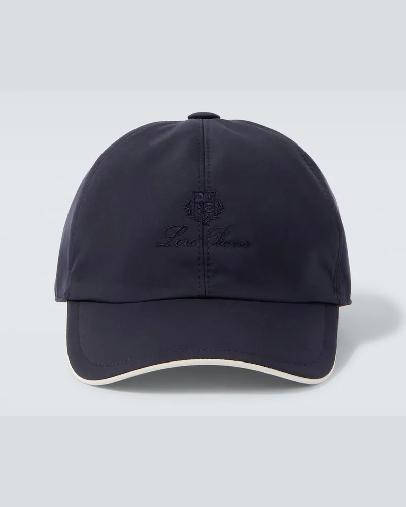Loro Piana Bestickte Baseballcap Blau
