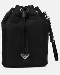 Prada Bucket-Bag aus Nylon Schwarz