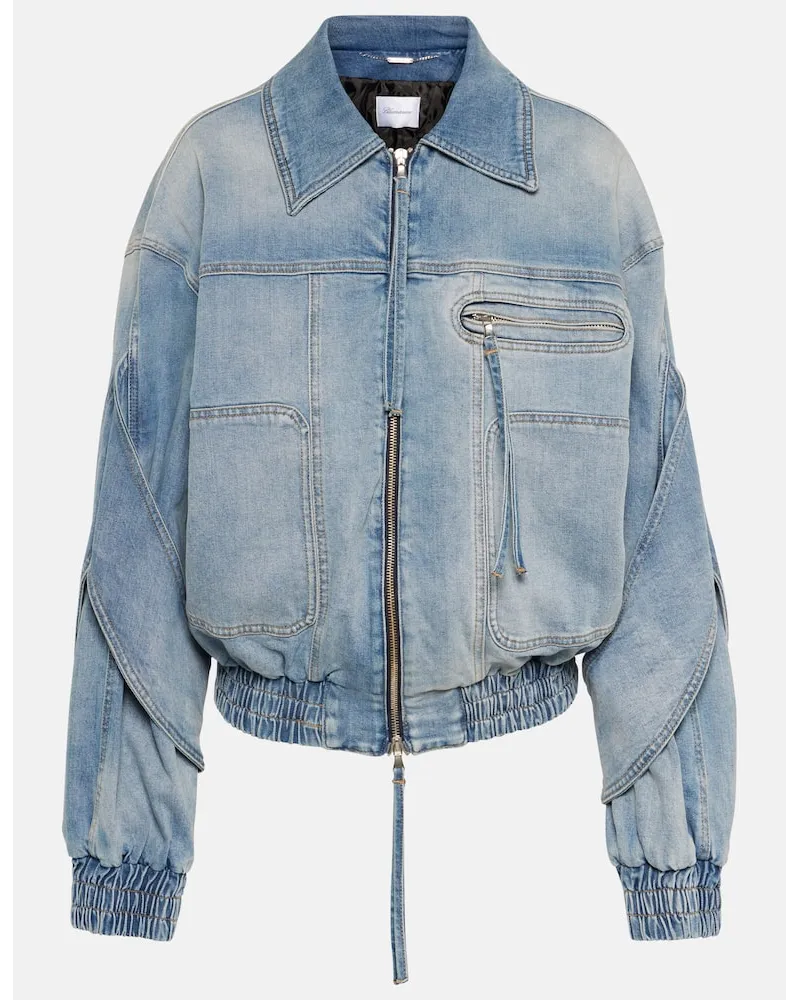 Blumarine Bomberjacke aus Denim Blau