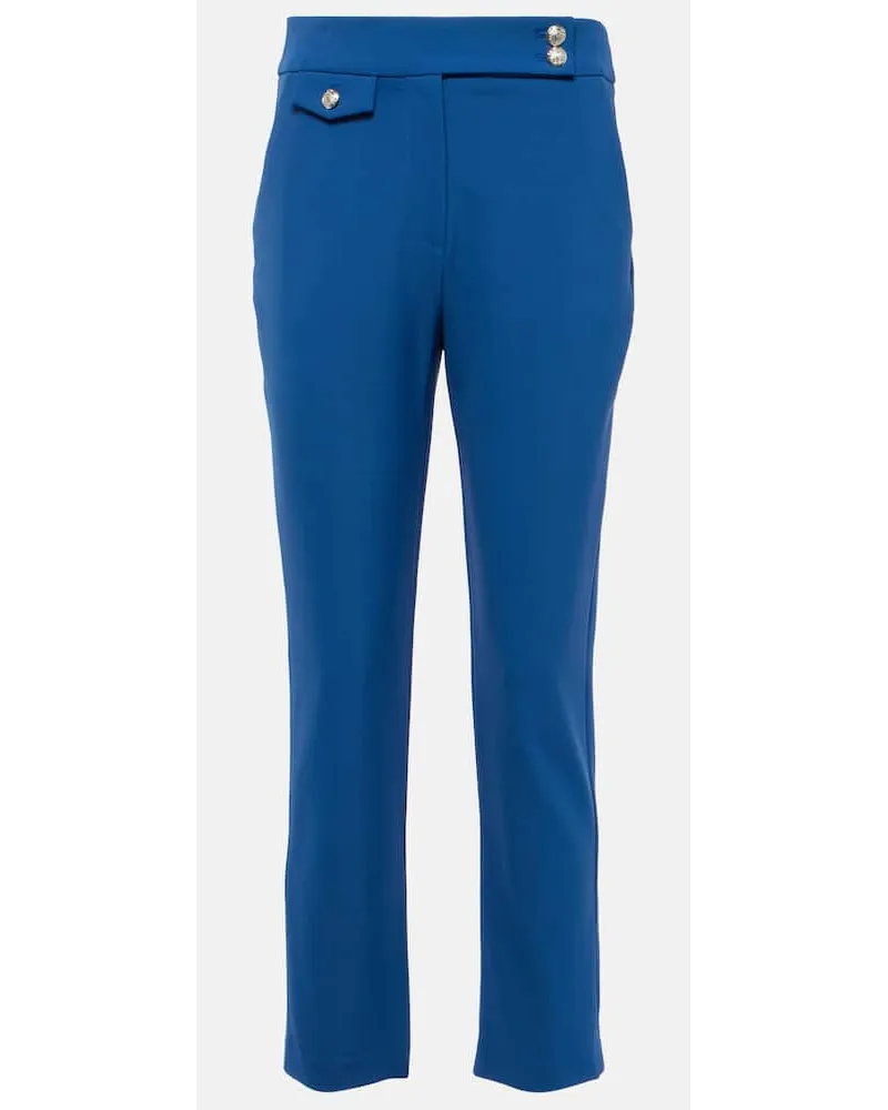 Veronica Beard High-Rise Cropped-Hose Renzo Blau