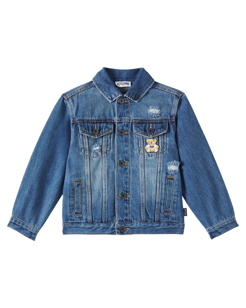 Moschino Jeansjacke Teddy Bear Blau