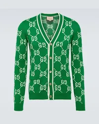 Gucci Cardigan GG aus Baumwolle Gruen