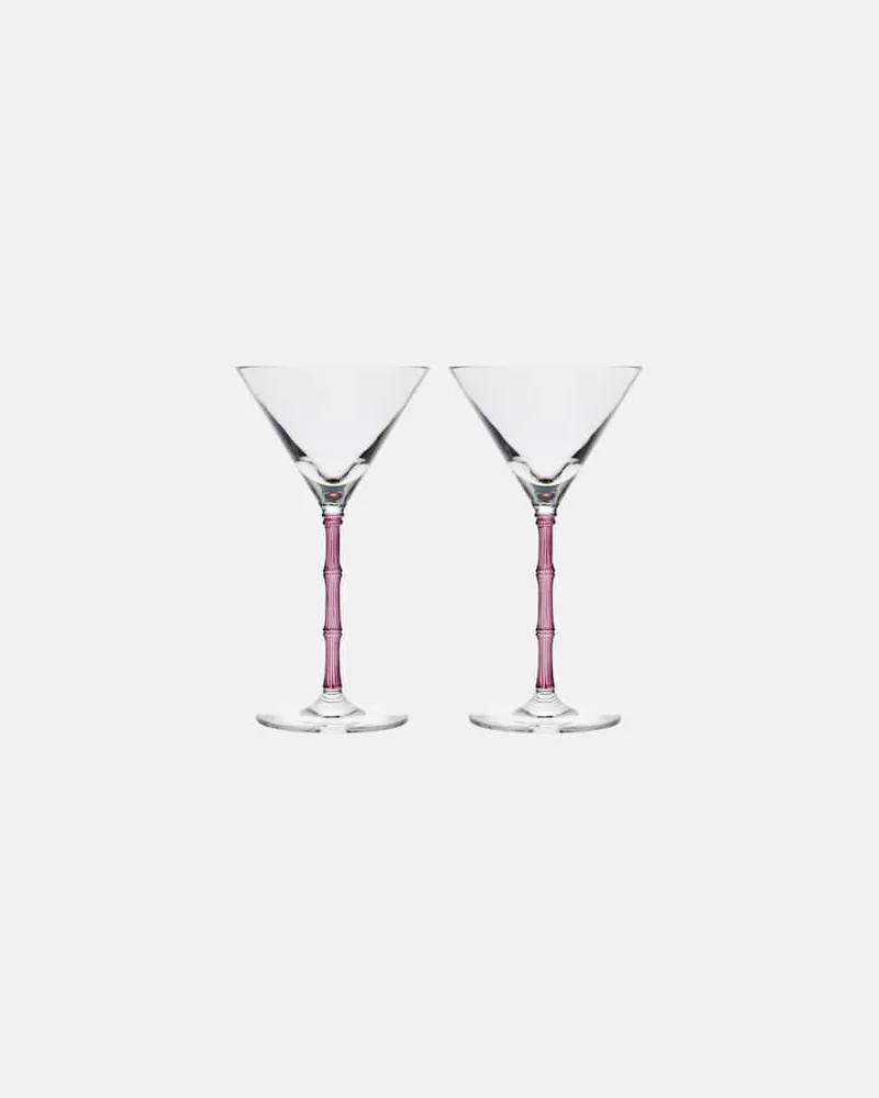 La DoubleJ Set Bamboo aus zwei Martinigläsern Transparent