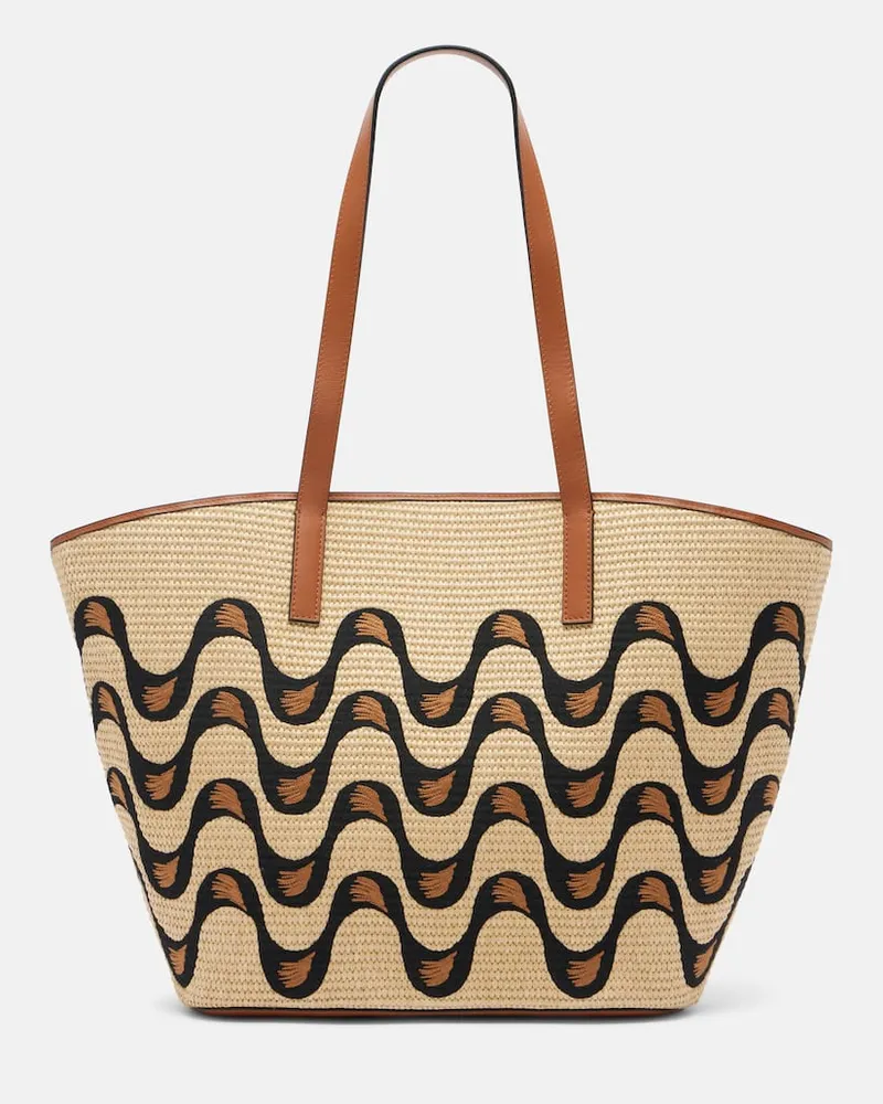 FARM Rio Tote Bag Basket Large mit Leder Multicolor