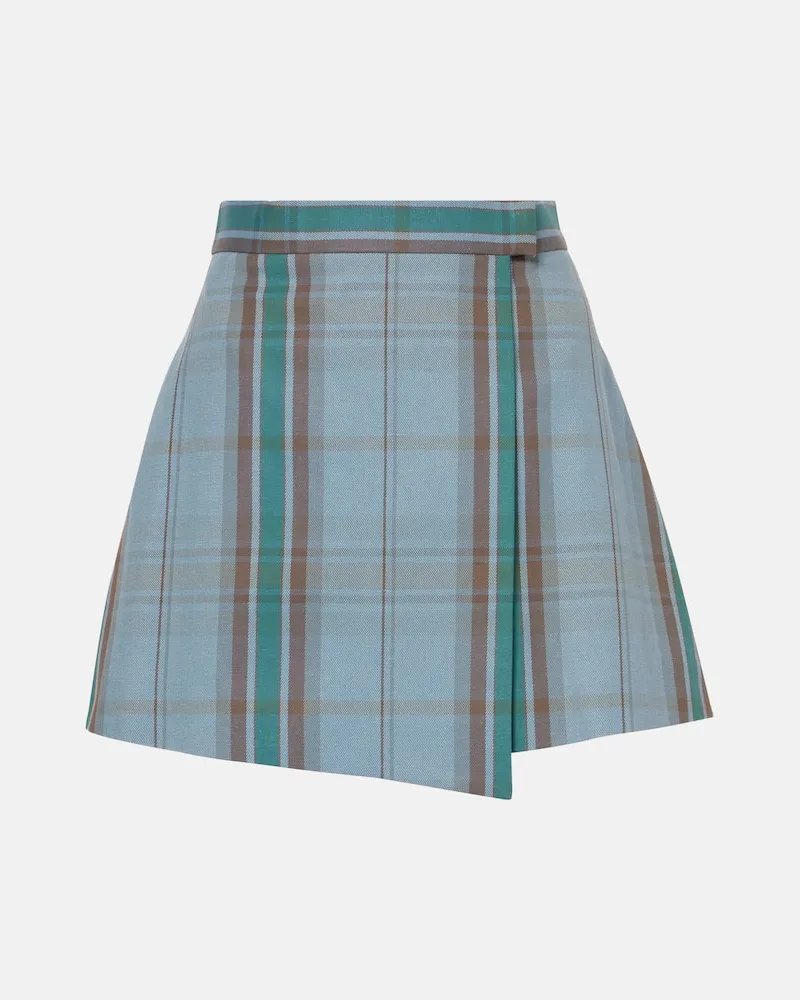 Vivienne Westwood Minirock Cut Off aus Baumwolle und Leinen Blau
