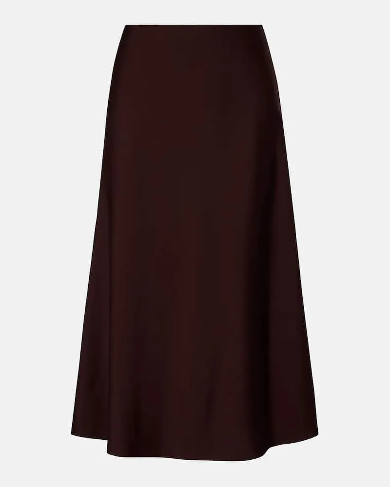 Brunello Cucinelli Midirock aus einem Wollgemisch Burgunderrot