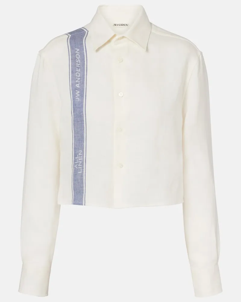 J.W.Anderson Cropped-Hemd aus Leinen Weiß