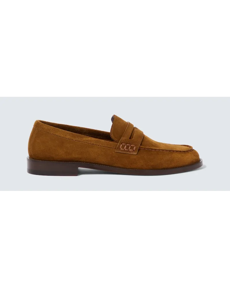 Manolo Blahnik Loafers Perry aus Veloursleder Braun