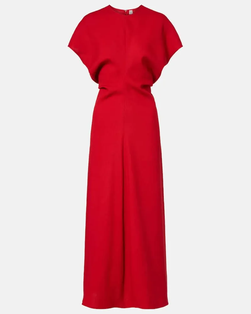 Totême Maxikleid Slouch aus Wolle Rot