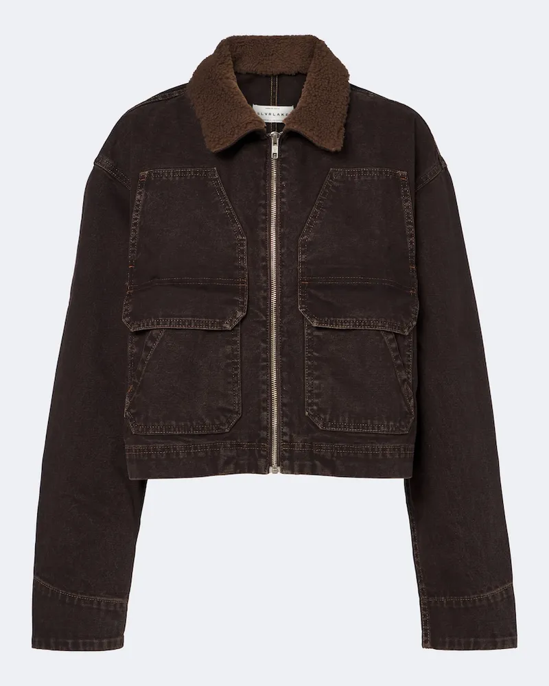 SLVRLAKE Jeansjacke Atlas Worker mit Shearling Braun