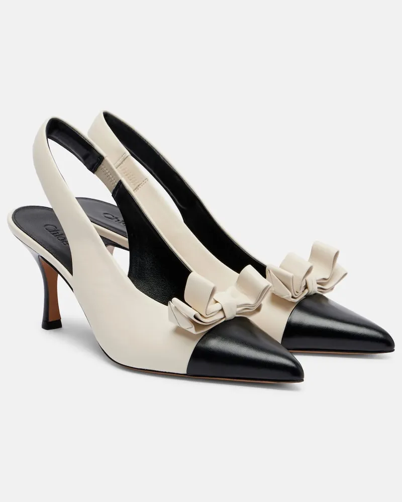 Chloé Chloé Slingback-Pumps Alba 75 aus Leder Weiß