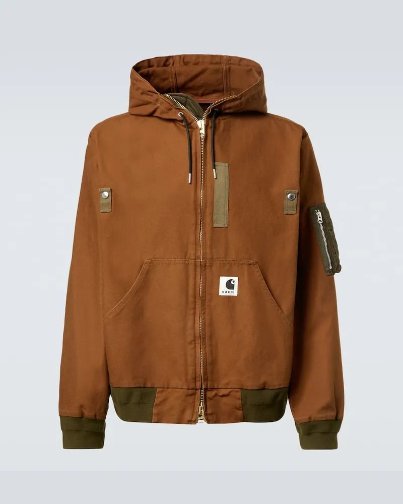 Sacai X Carhatt Jacke aus Baumwolle Braun