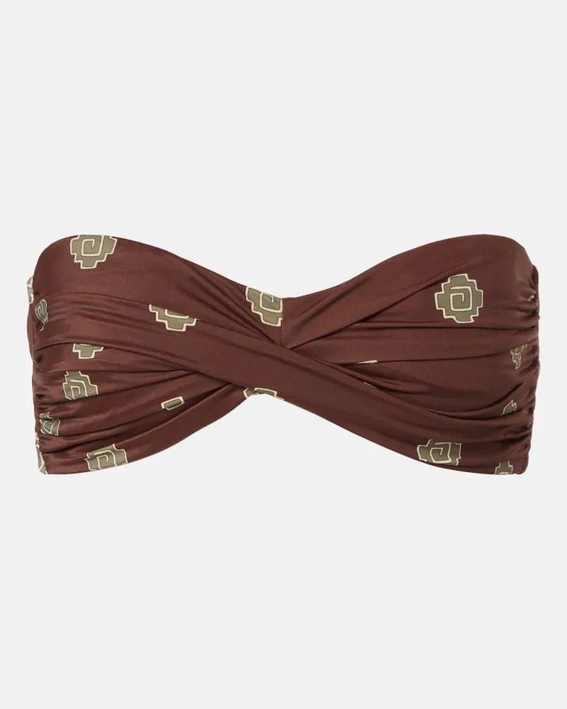 Johanna Ortiz Bedrucktes Bikini-Oberteil Sea Sprite Braun