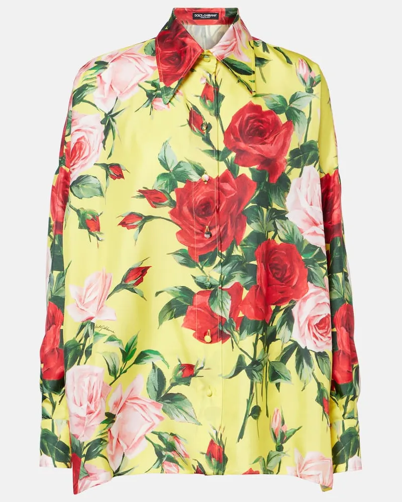 Dolce & Gabbana Hemd aus Seide Gelb