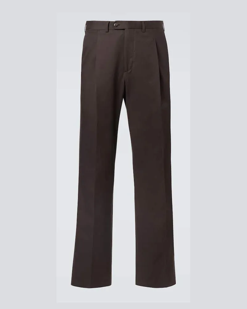 SAMAN AMEL Gerade Hose Amo aus Baumwolle und Kaschmir Braun