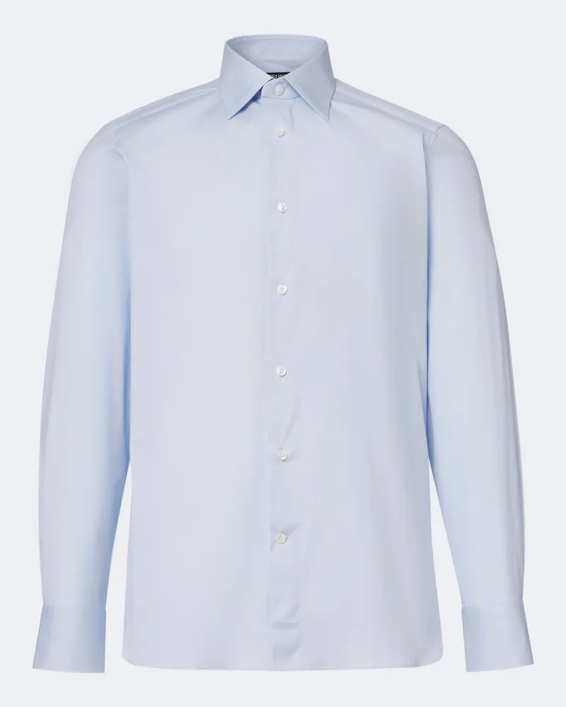 Ermenegildo Zegna Hemd aus Popeline Blau