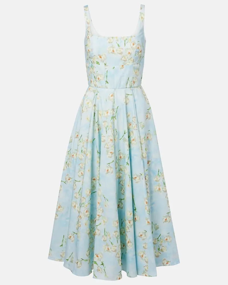 EMILIA WICKSTEAD Midikleid Mona aus Baumwolle Blau